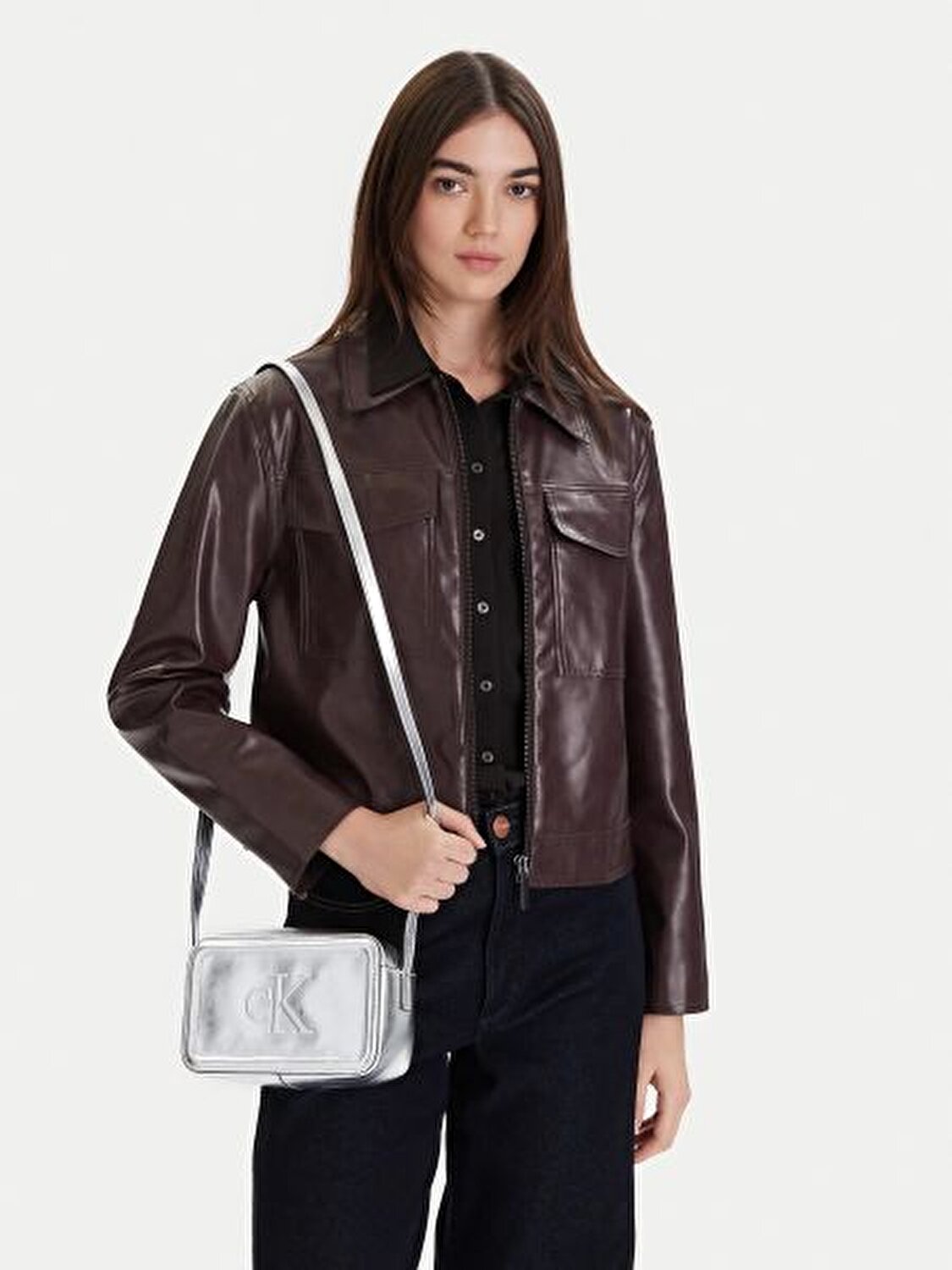 BOLD CK CAMERA BAG METALİK GRİ KADIN ÇAPRAZ ÇANTA