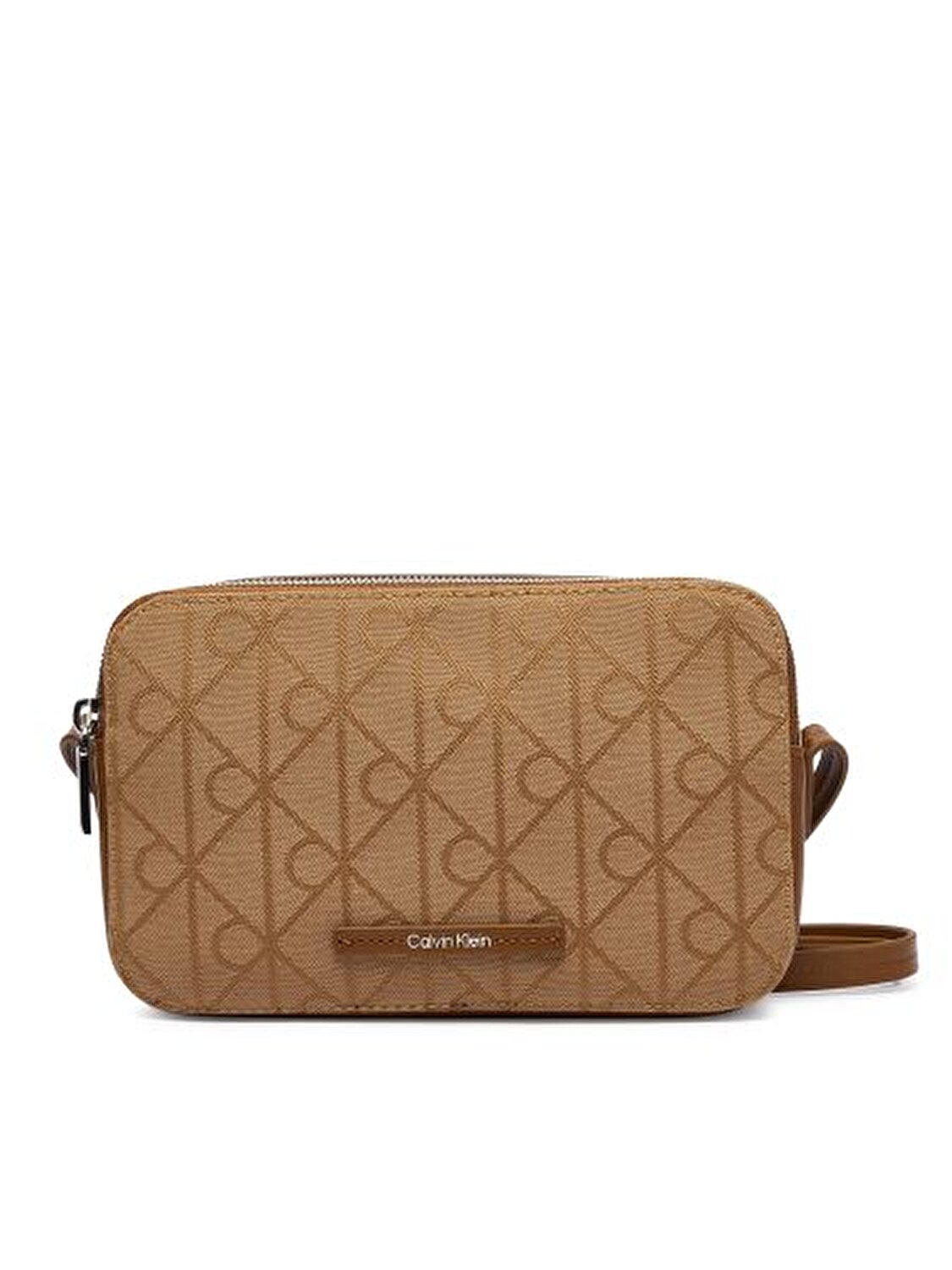 EMBLEM AOP JACQUARD CAMERA BAG KAHVE KADIN ÇAPRAZ ÇANTA