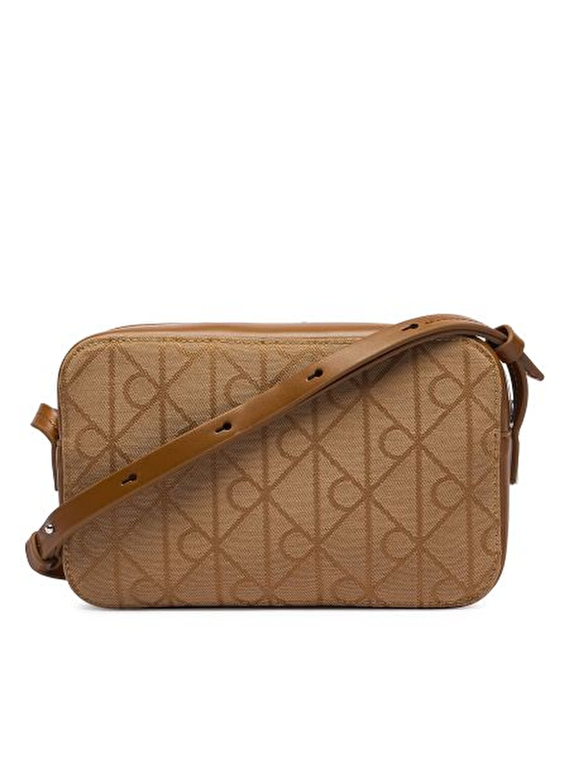EMBLEM AOP JACQUARD CAMERA BAG KAHVE KADIN ÇAPRAZ ÇANTA