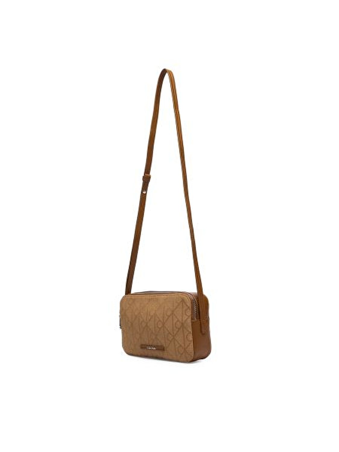 EMBLEM AOP JACQUARD CAMERA BAG KAHVE KADIN ÇAPRAZ ÇANTA