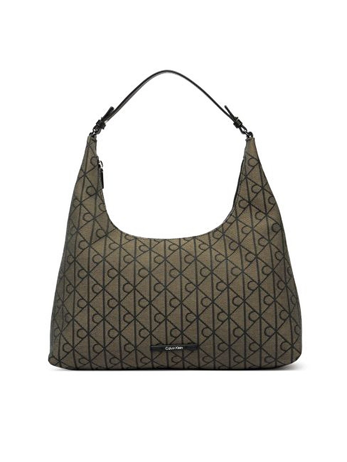 EMBLEM JACQUARD ANTRASİT KADIN OMUZ ÇANTASI