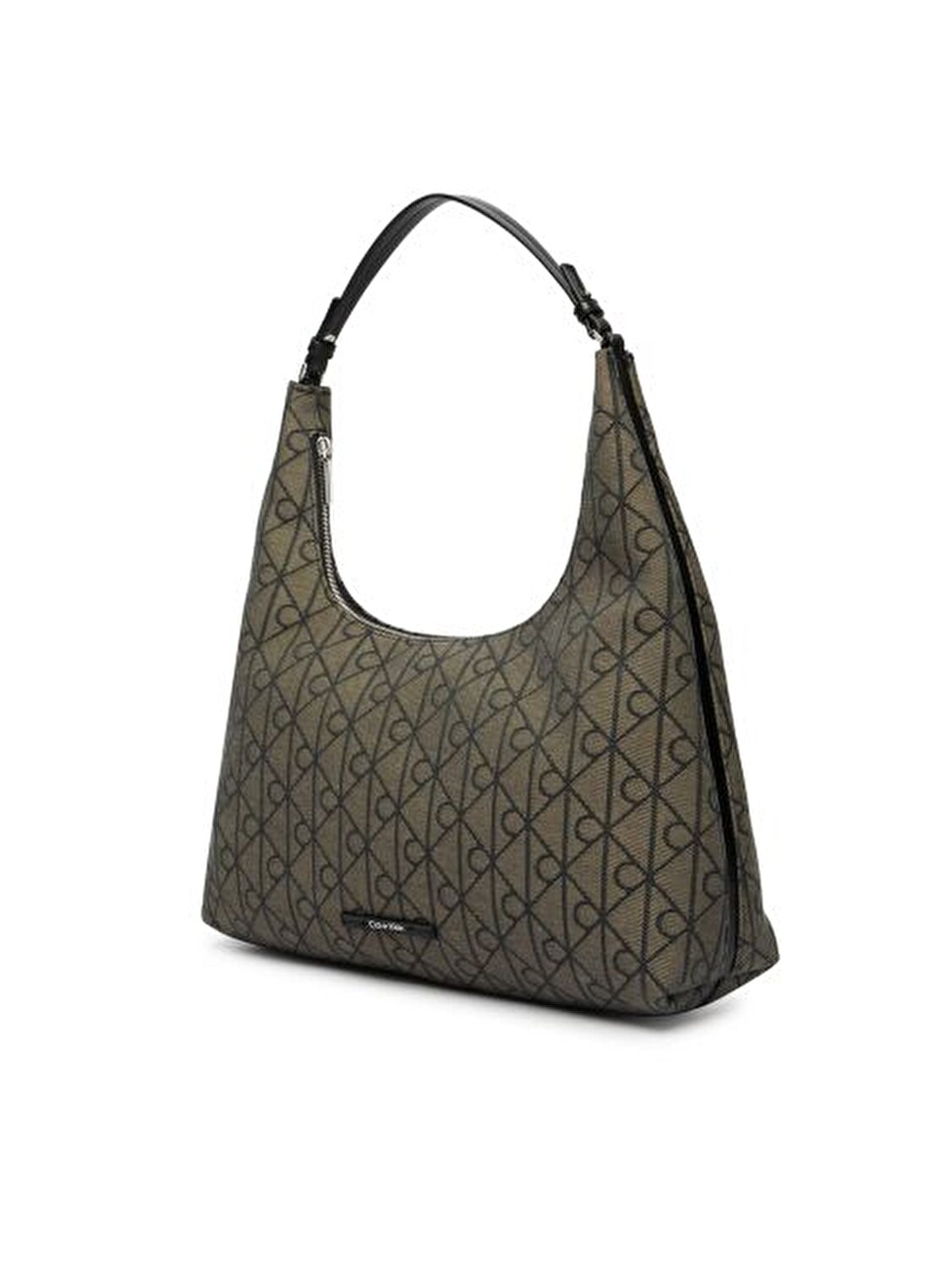 EMBLEM JACQUARD ANTRASİT KADIN OMUZ ÇANTASI