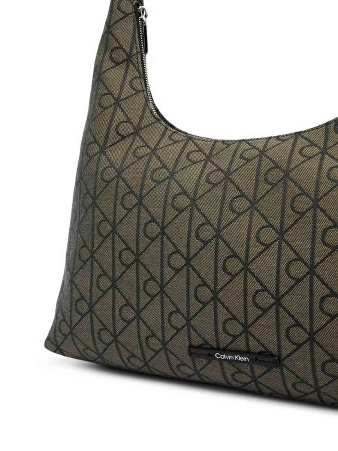 EMBLEM JACQUARD ANTRASİT KADIN OMUZ ÇANTASI