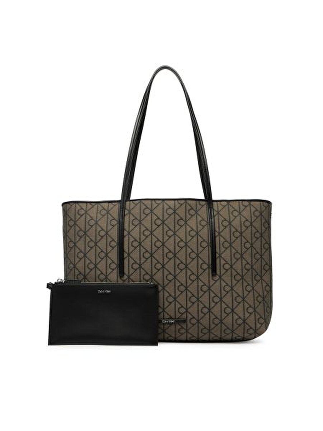 EMBLEM AOP JACQUARD ANTRASİT KADIN TOTE ÇANTA