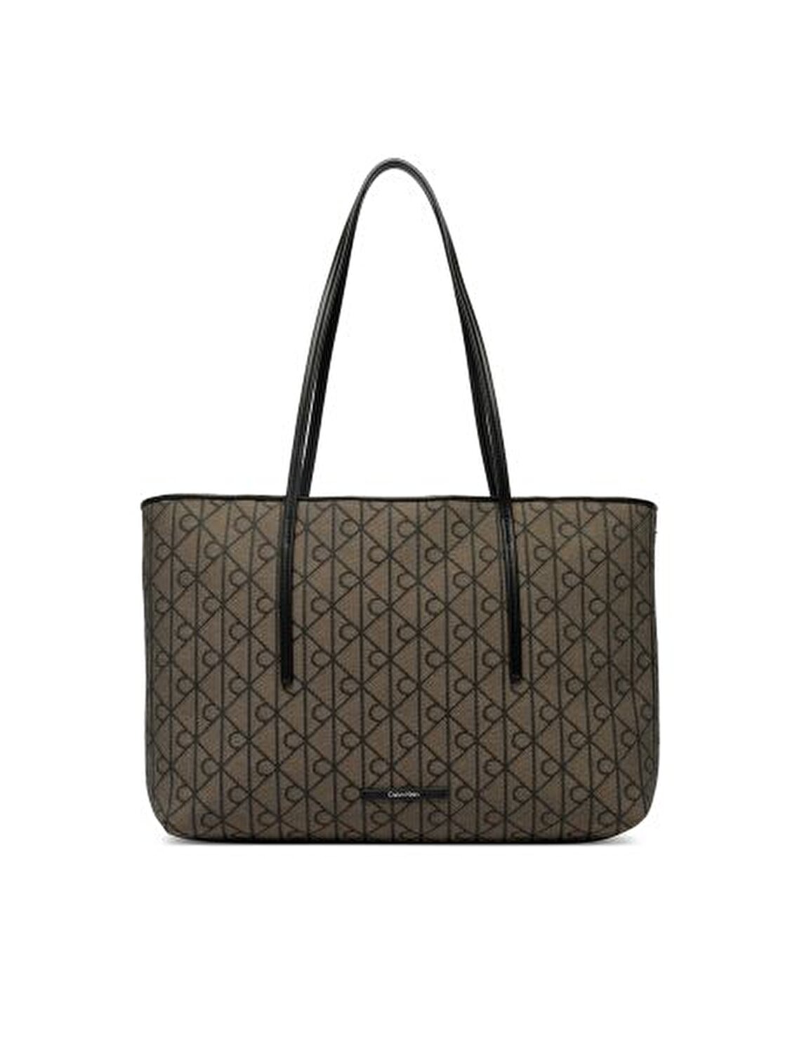 EMBLEM AOP JACQUARD ANTRASİT KADIN TOTE ÇANTA