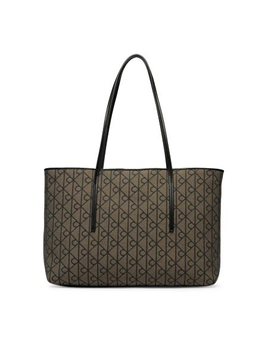 EMBLEM AOP JACQUARD ANTRASİT KADIN TOTE ÇANTA