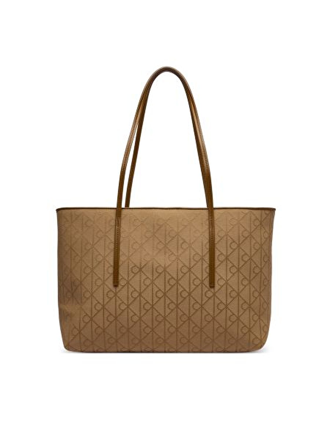 EMBLEM AOP JACQUARD KAHVE KADIN TOTE ÇANTA