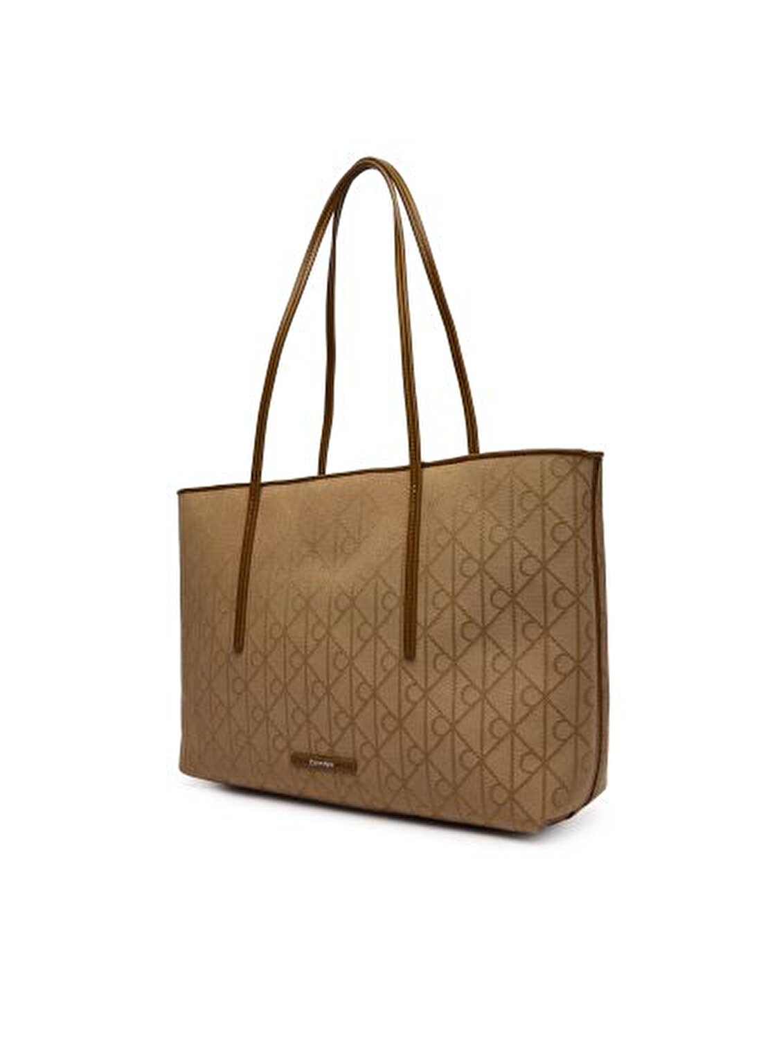 EMBLEM AOP JACQUARD KAHVE KADIN TOTE ÇANTA
