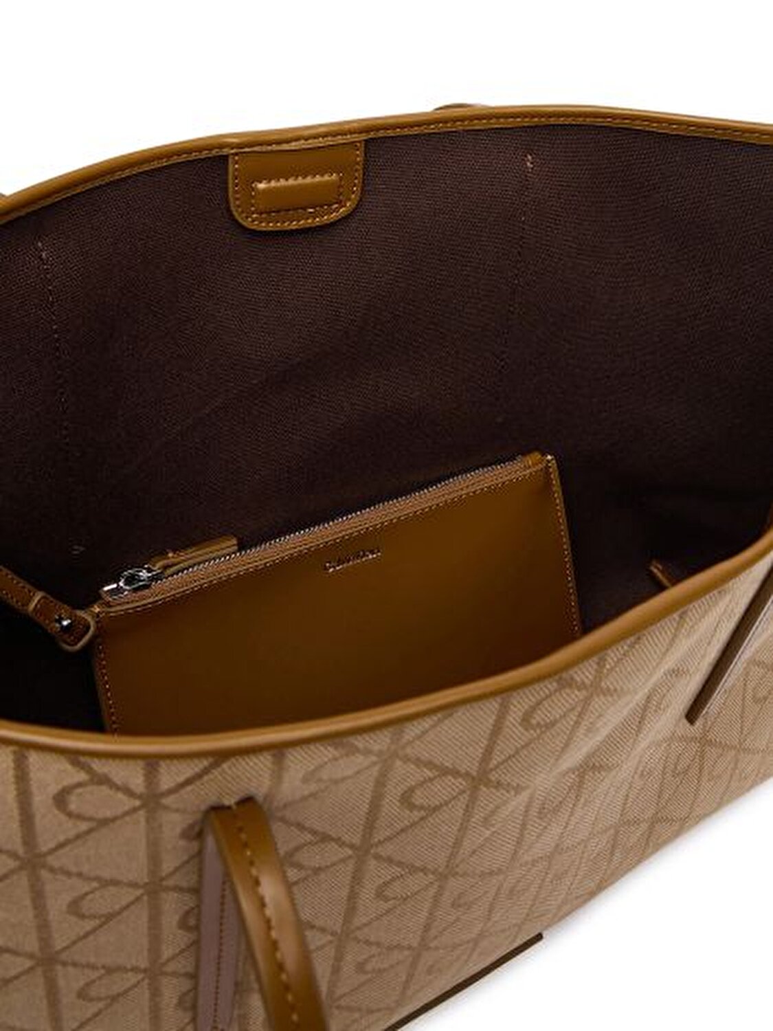 EMBLEM AOP JACQUARD KAHVE KADIN TOTE ÇANTA