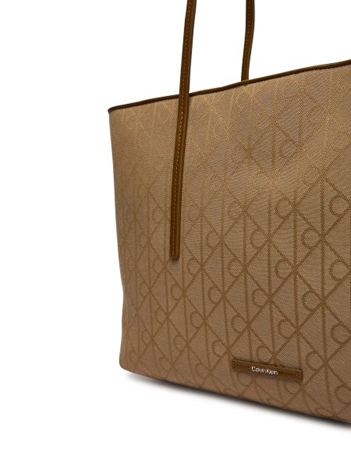 EMBLEM AOP JACQUARD KAHVE KADIN TOTE ÇANTA