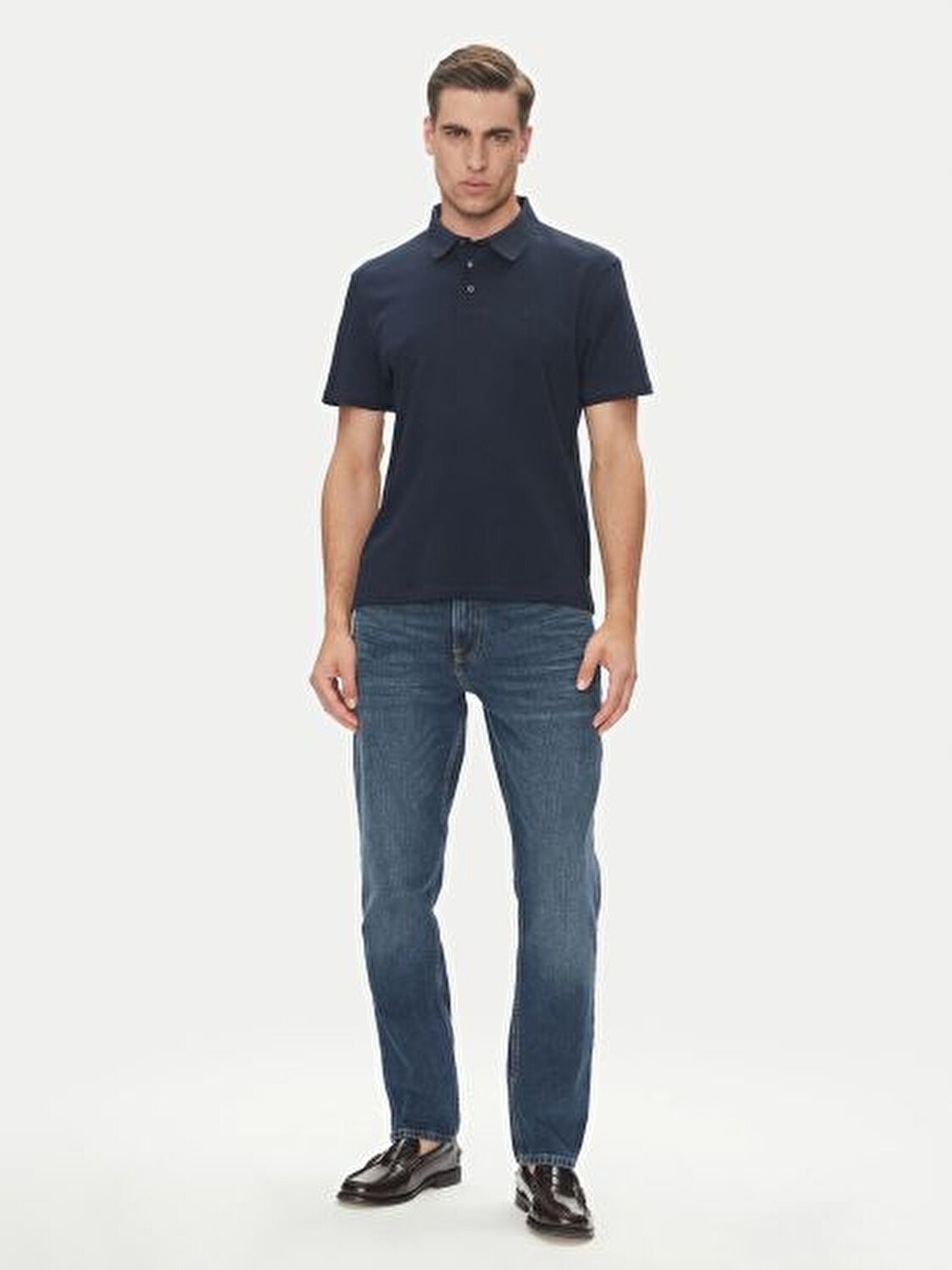 MAVİ LOGOLU ERKEK POLO T-SHIRT