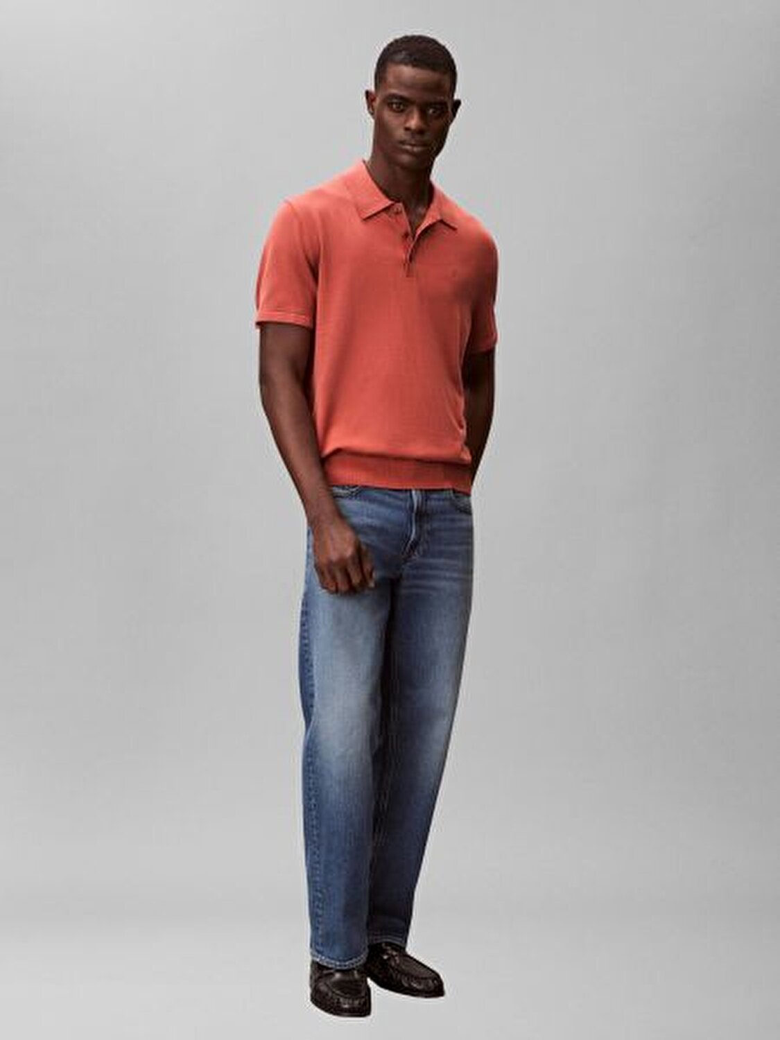 TURUNCU LOGOLU ERKEK POLO T-SHIRT