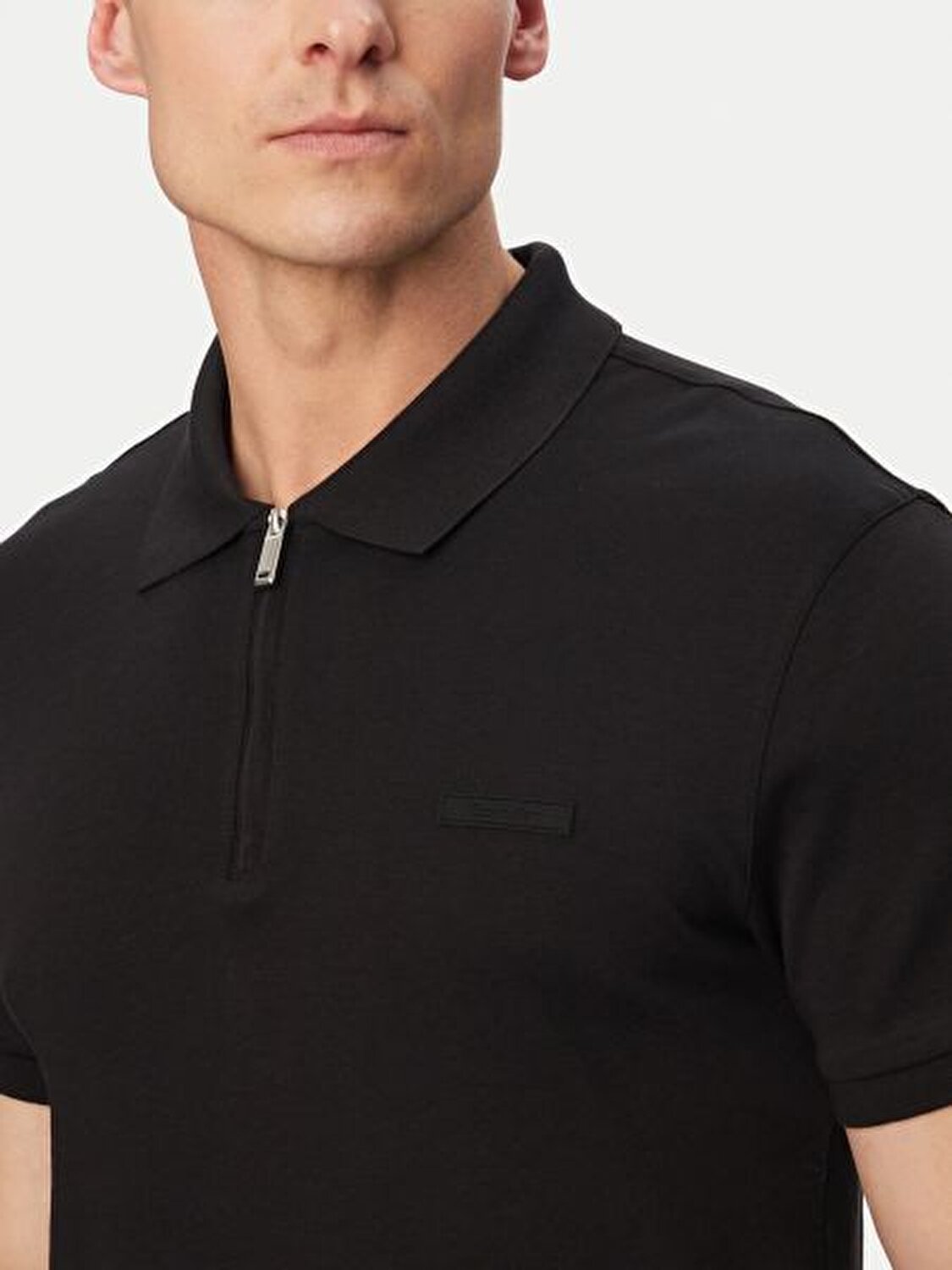 SİYAH LOGOLU ERKEK POLO T-SHIRT