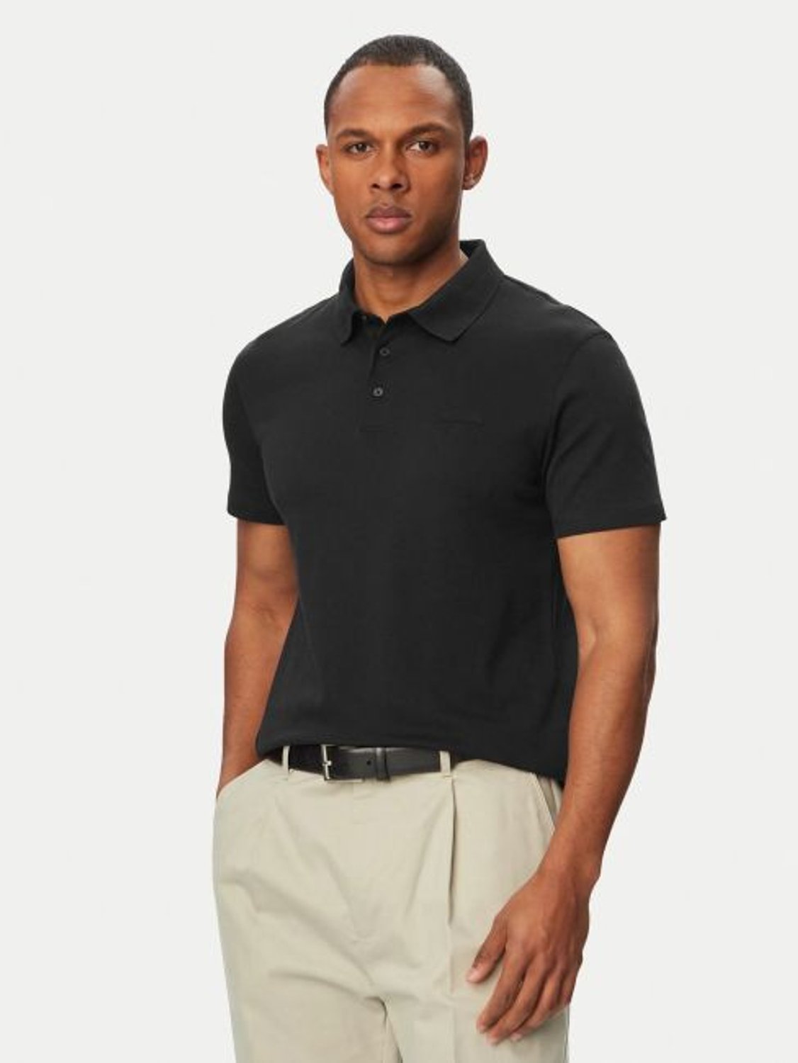 SİYAH LOGOLU ERKEK POLO T-SHIRT