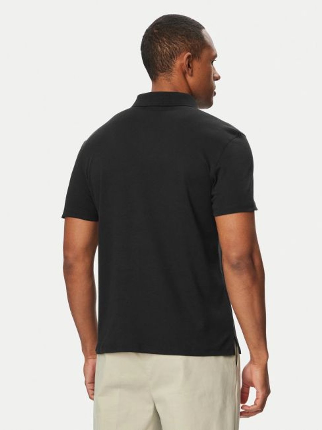 SİYAH LOGOLU ERKEK POLO T-SHIRT