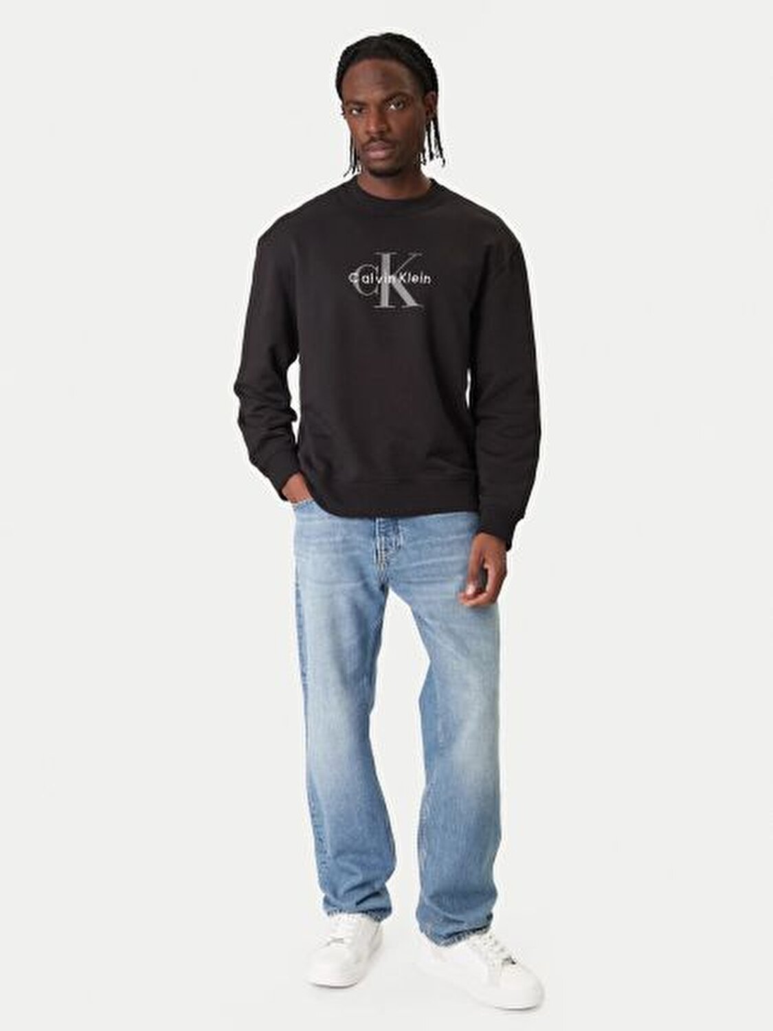 SİYAH LOGOLU ERKEK SWEATSHIRT