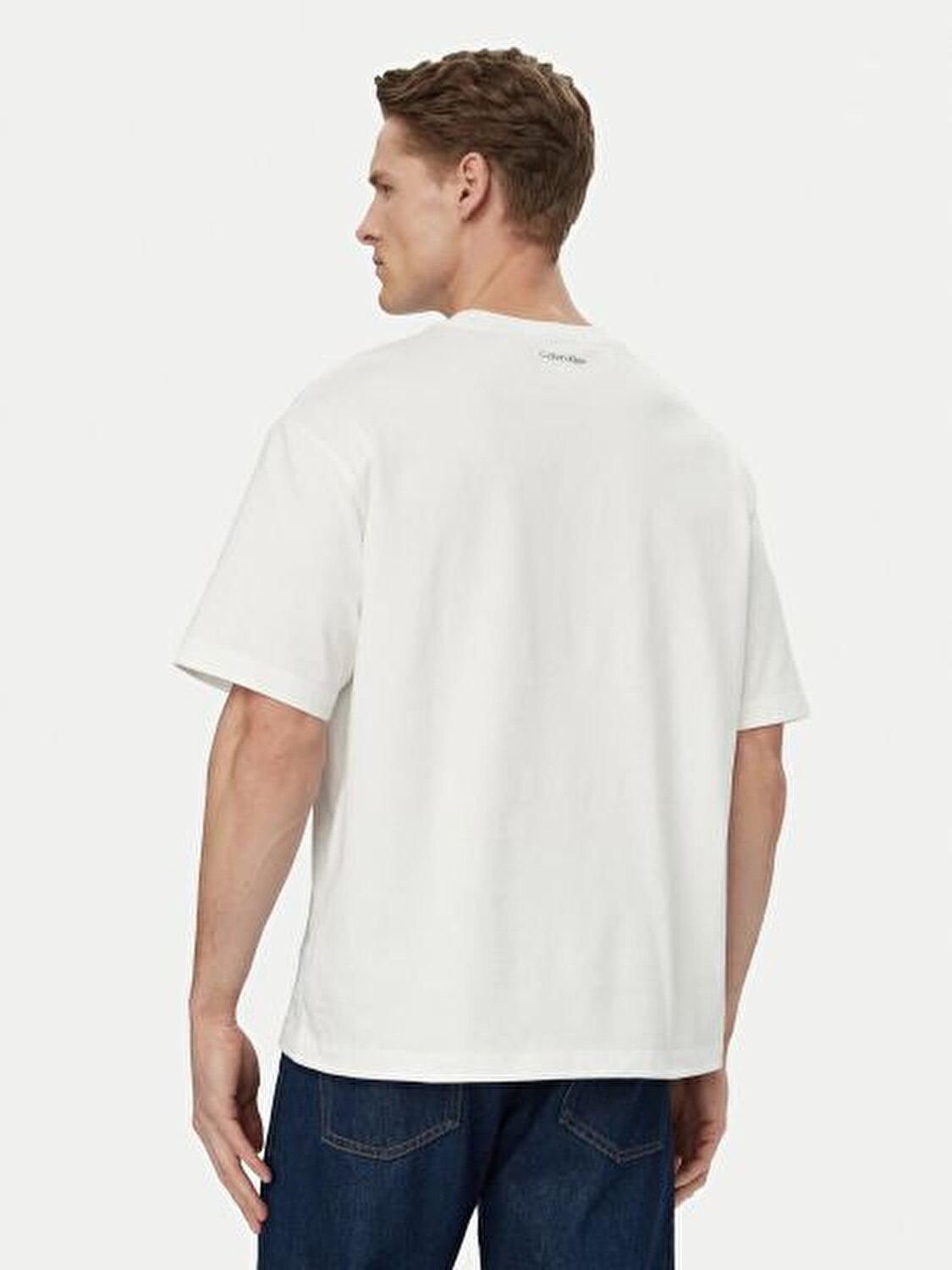 BEYAZ LOGOLU BASKILI ERKEK T-SHIRT