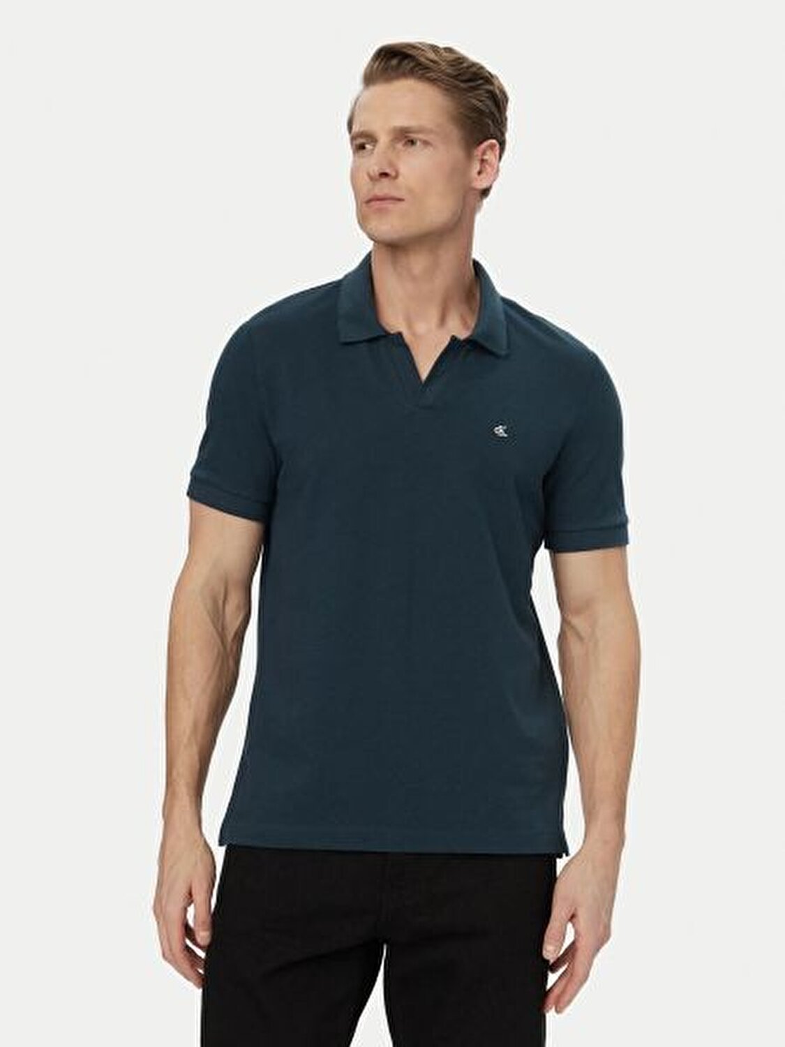 LACİVERT LOGOLU ERKEK POLO T-SHIRT
