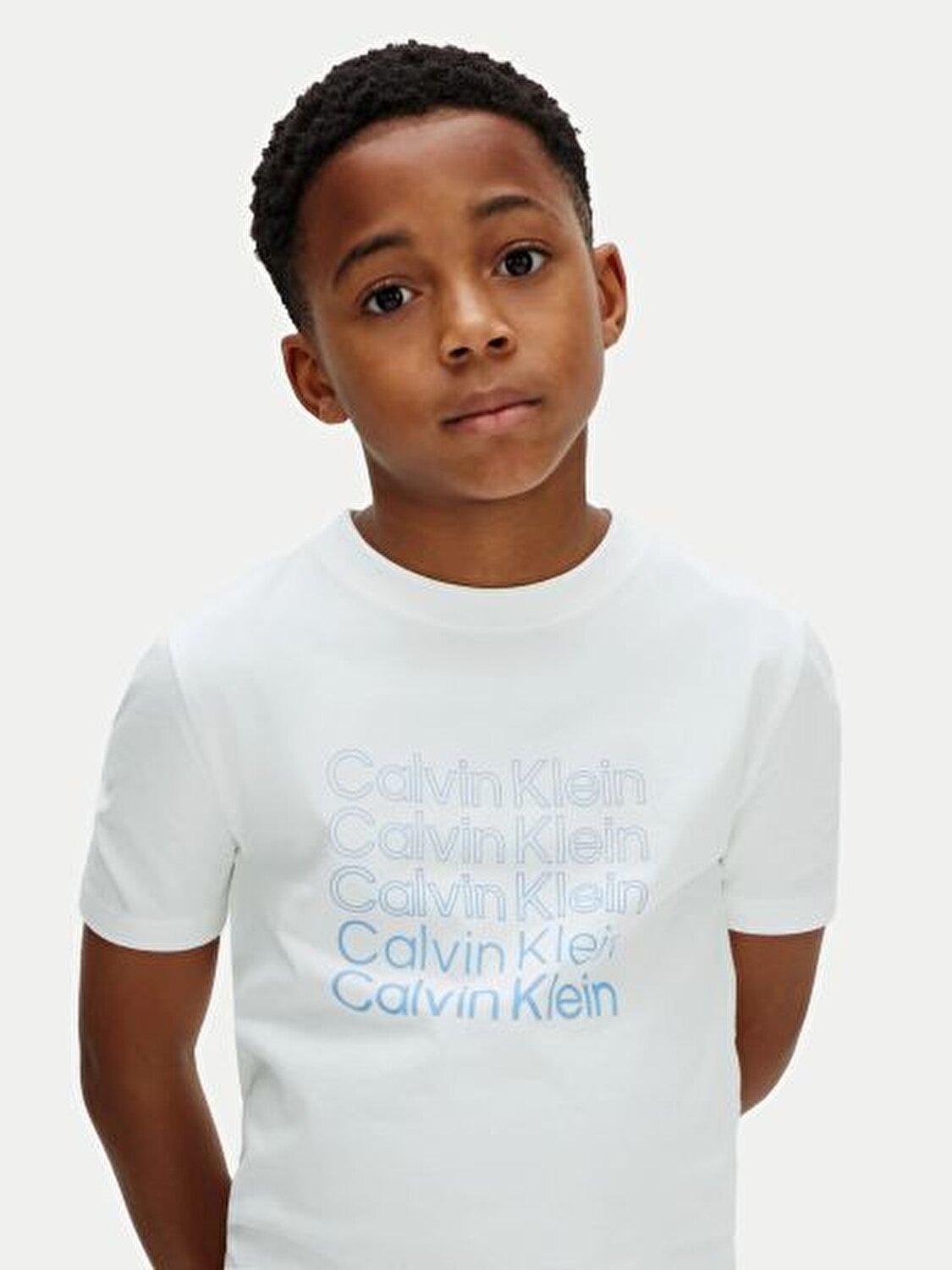 BEYAZ LOGO BASKILI ERKEK ÇOCUK T-SHIRT