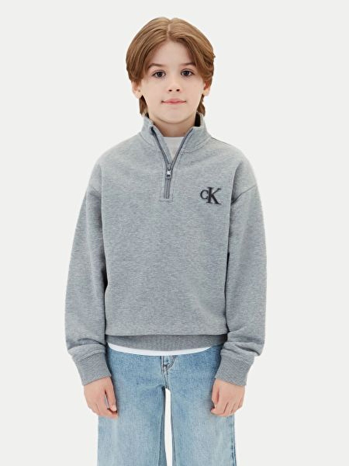 GRİ FERMUARLI ERKEK ÇOCUK SWEATSHIRT