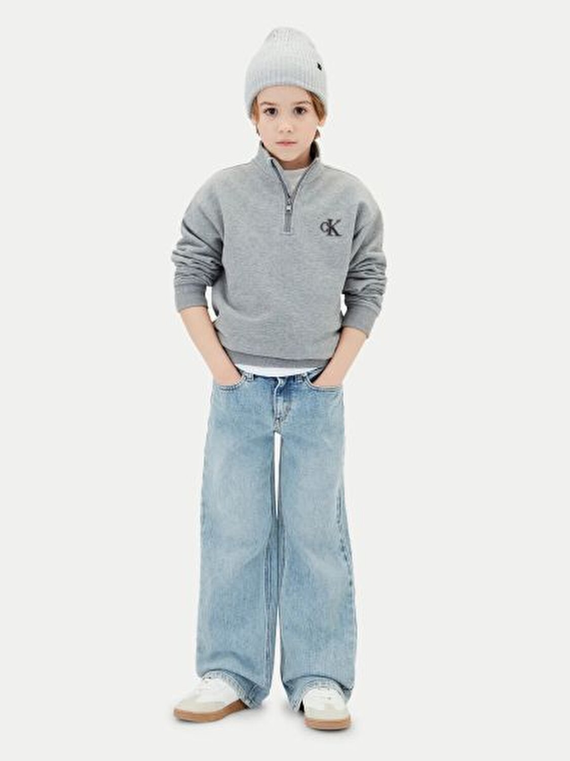 GRİ FERMUARLI ERKEK ÇOCUK SWEATSHIRT