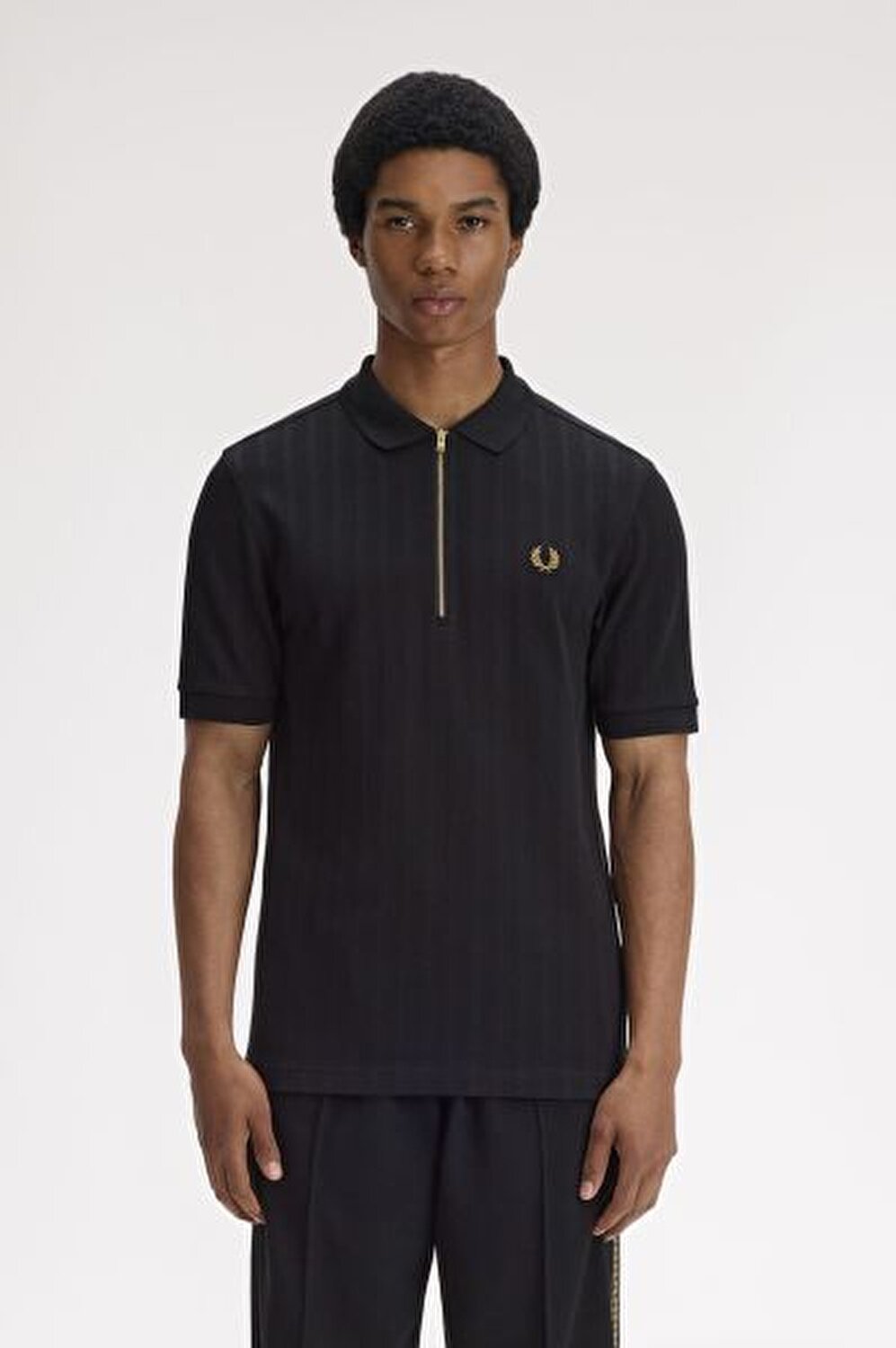 SİYAH LOGOLU ERKEK POLO T-SHIRT