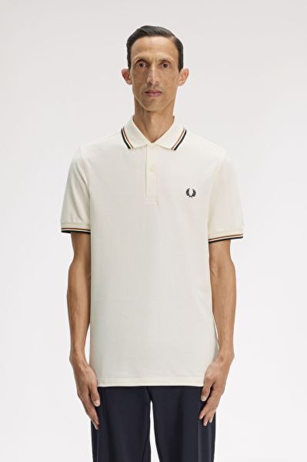 EKRU LOGOLU ERKEK POLO T-SHIRT