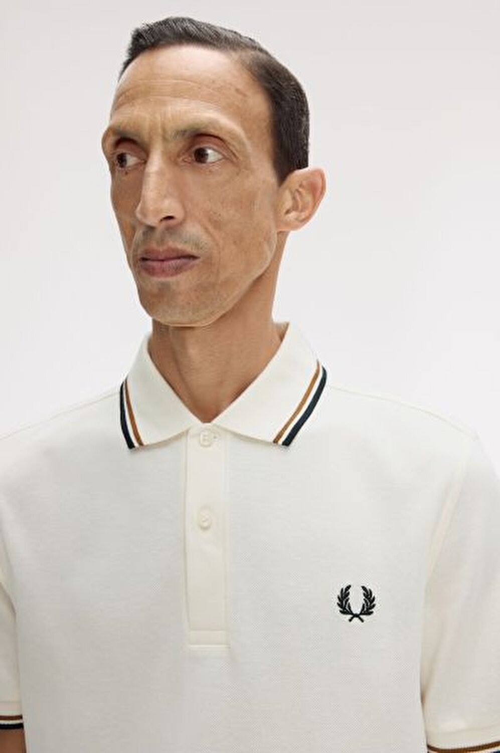EKRU LOGOLU ERKEK POLO T-SHIRT