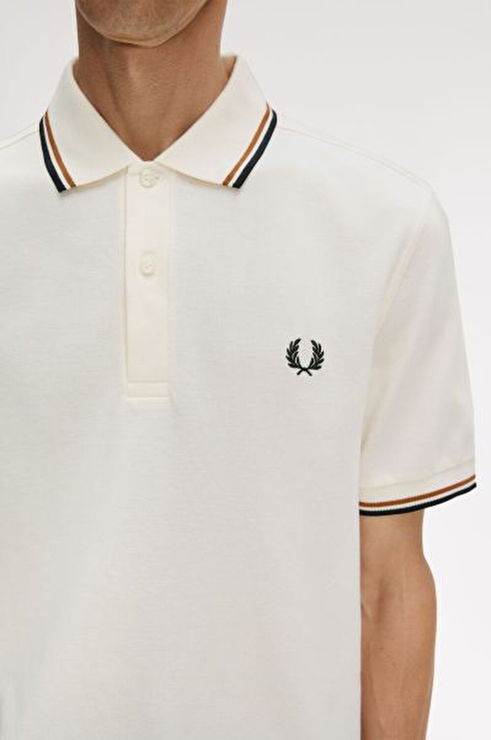 EKRU LOGOLU ERKEK POLO T-SHIRT