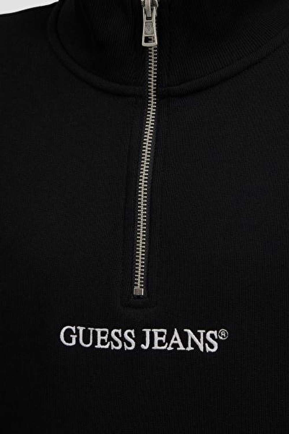 SİYAH LOGOLU FERMUARLI ERKEK SWEATSHIRT