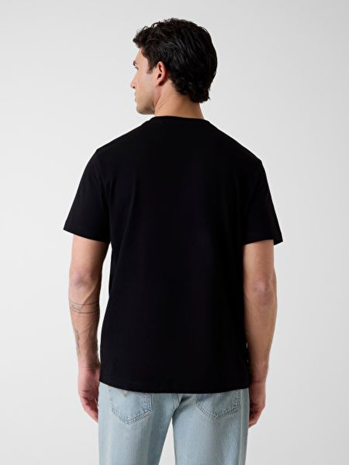 SİYAH BASKILI ERKEK T-SHIRT