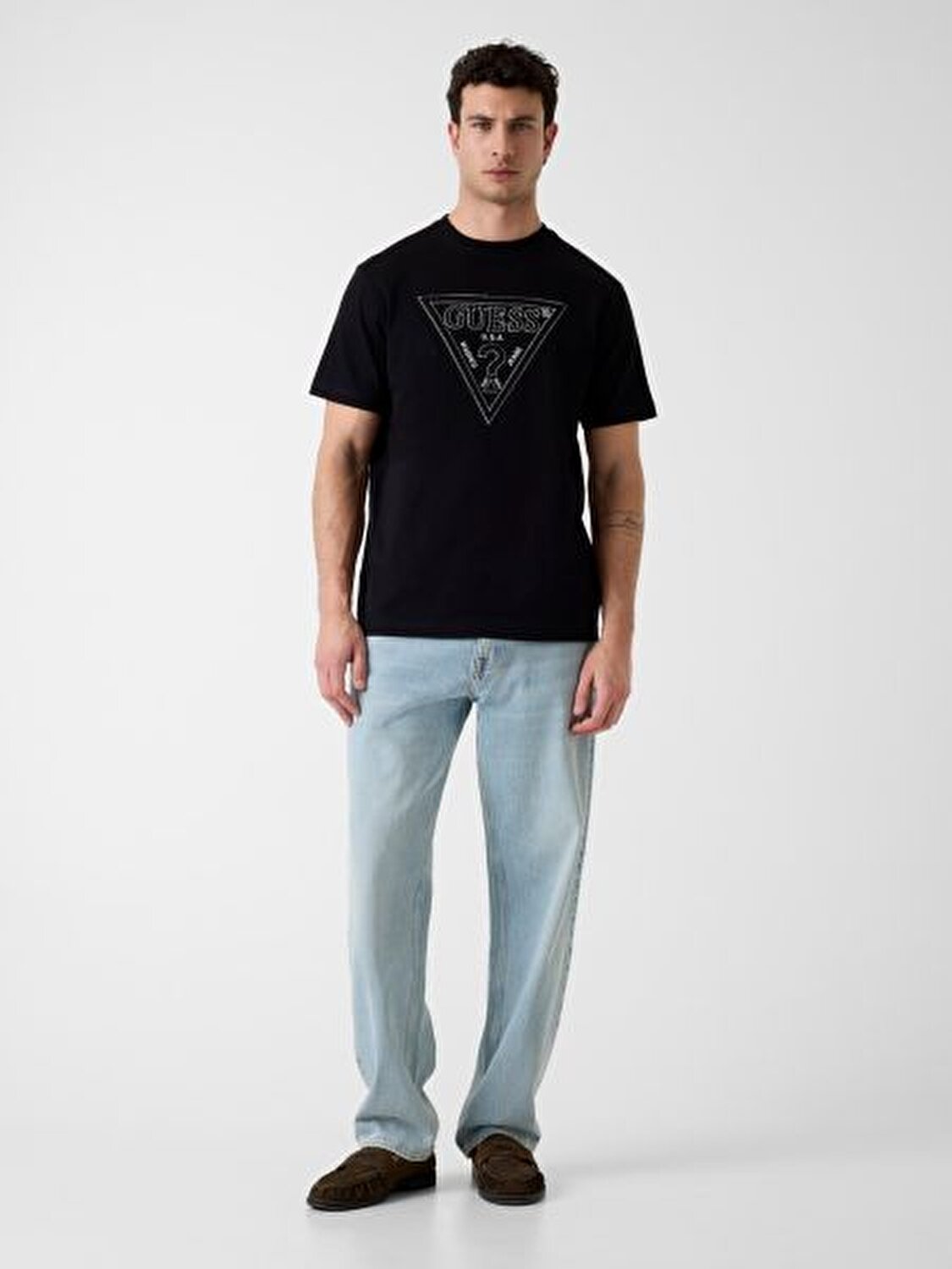 SİYAH BASKILI ERKEK T-SHIRT