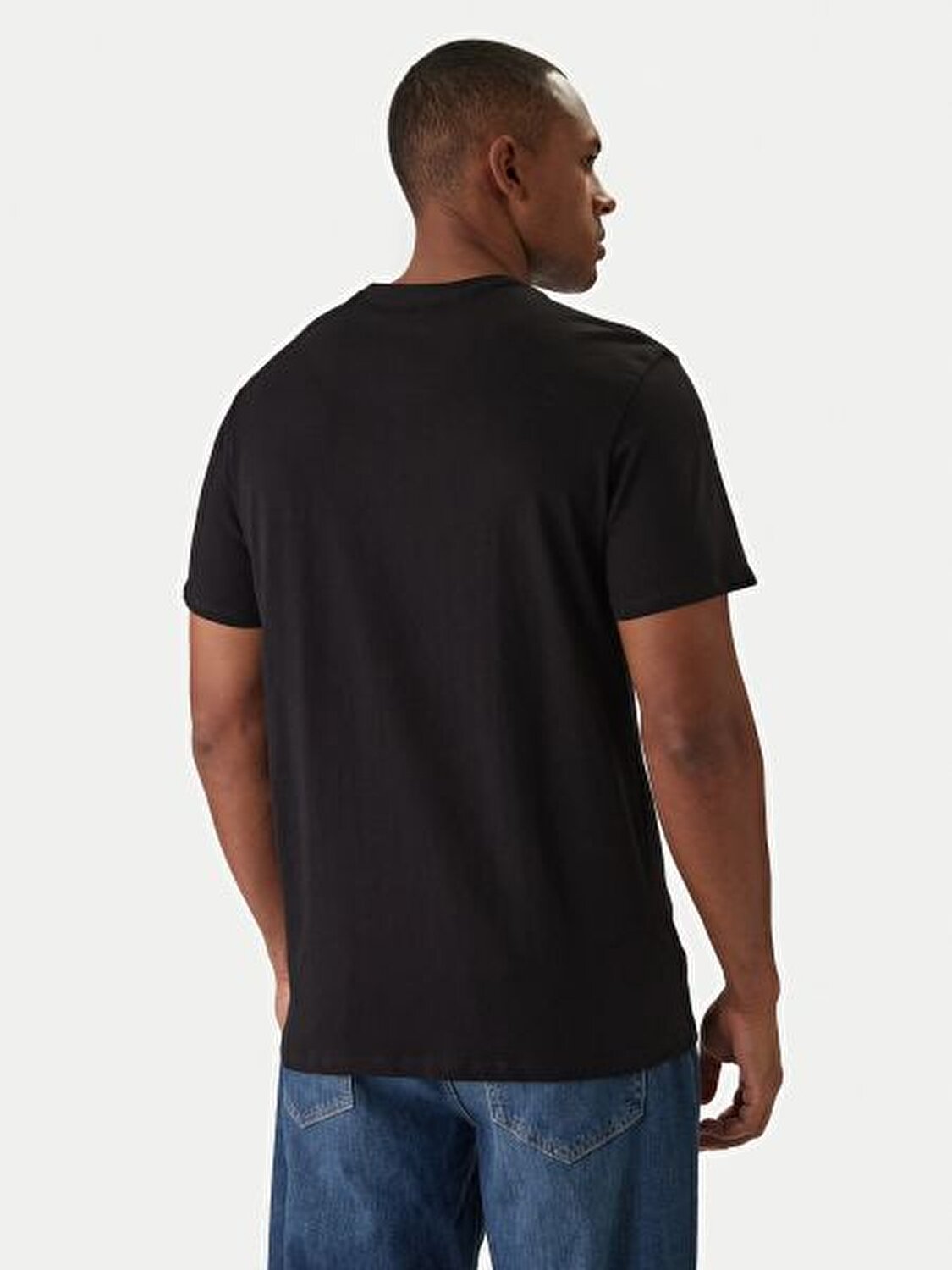 SİYAH BASKILI ERKEK T-SHIRT