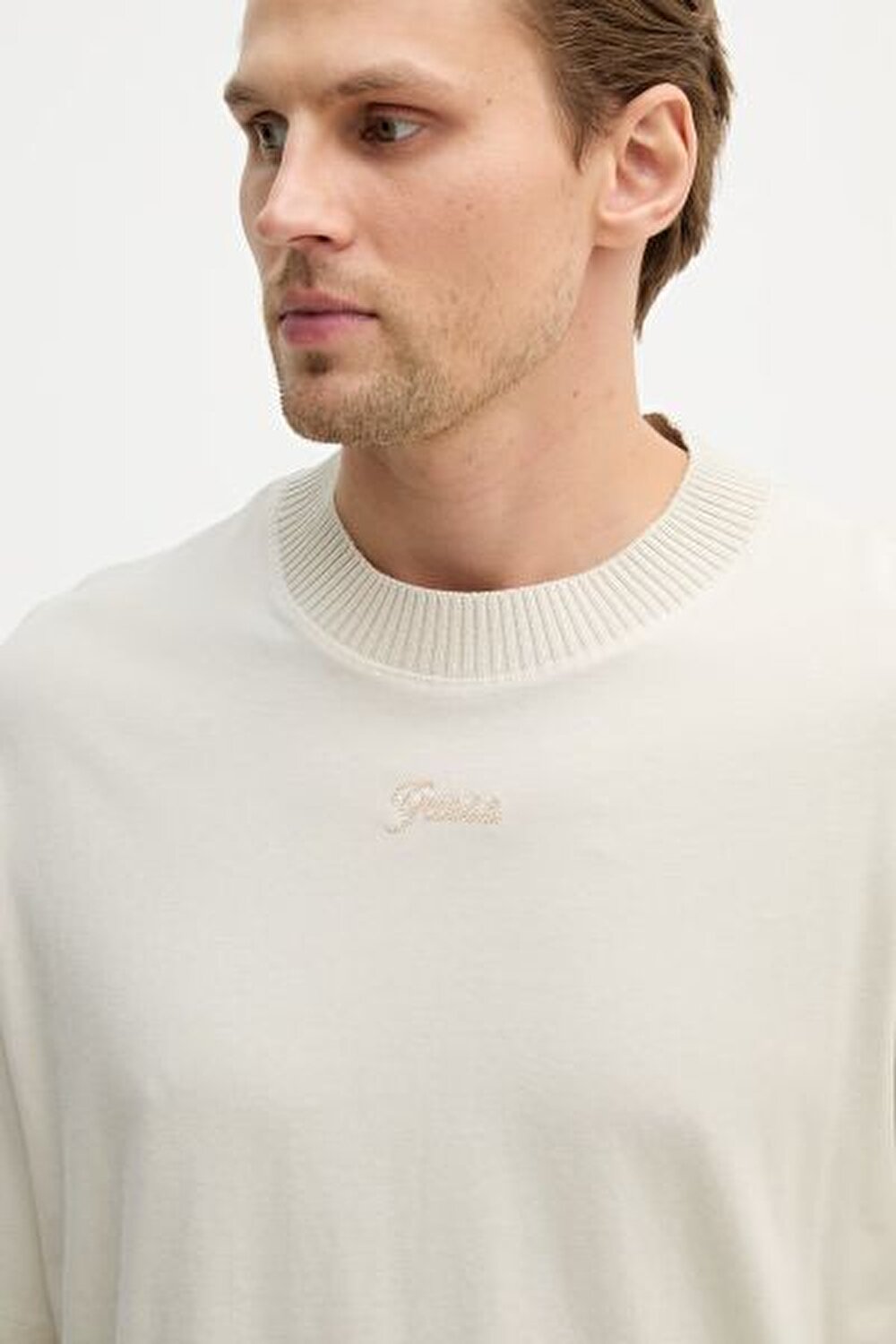 BEJ LOGOLU ERKEK T-SHIRT