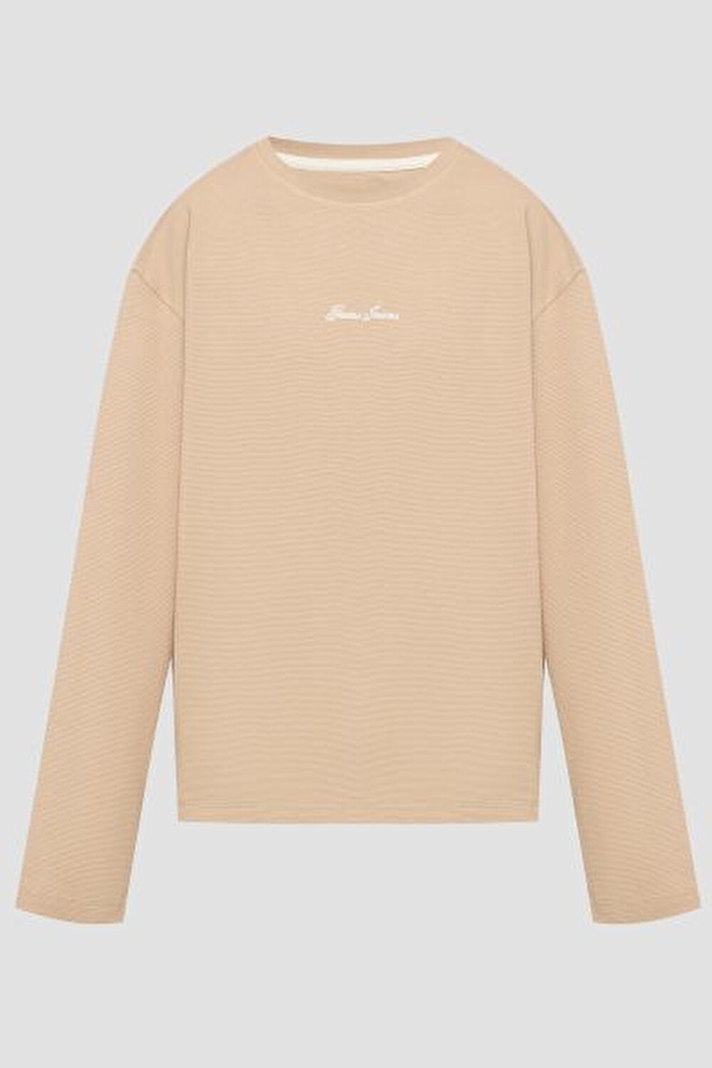 BEJ LOGOLU ERKEK SWEATSHIRT