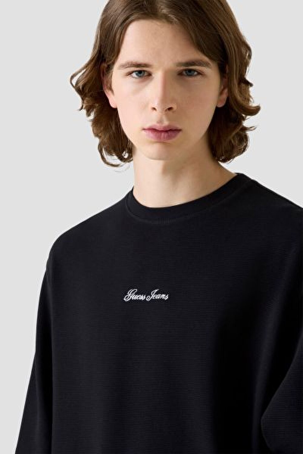 SİYAH LOGOLU ERKEK SWEATSHIRT