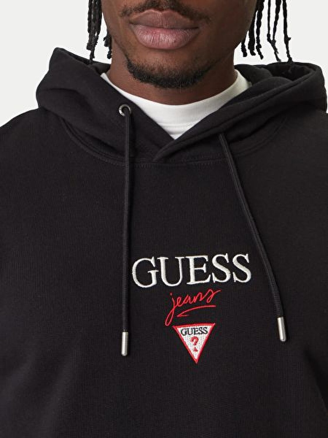 SİYAH BASKILI KAPÜŞONLU ERKEK SWEATSHIRT