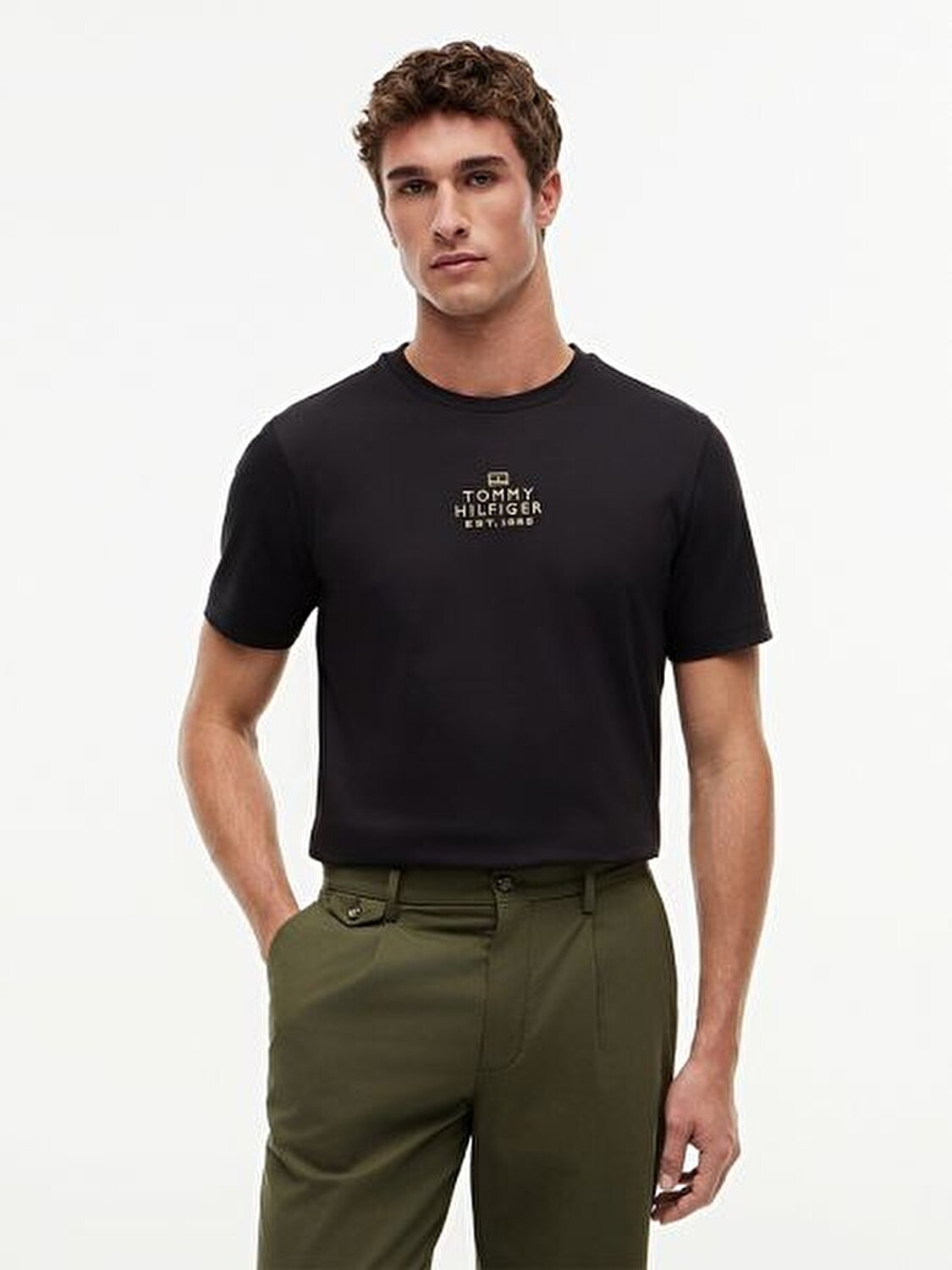 SİYAH LOGOLU ERKEK T-SHIRT
