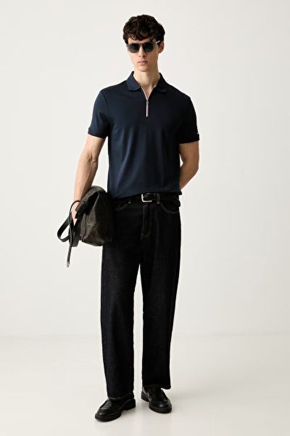 LACİVERT LOGOLU ERKEK POLO T-SHIRT