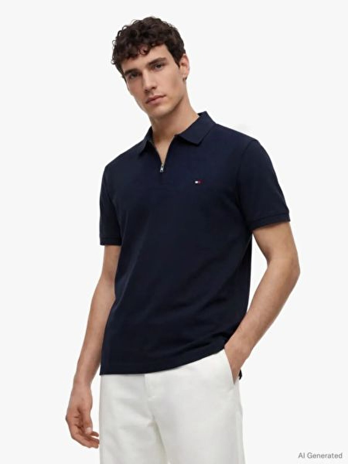 LACİVERT LOGOLU ERKEK POLO T-SHIRT