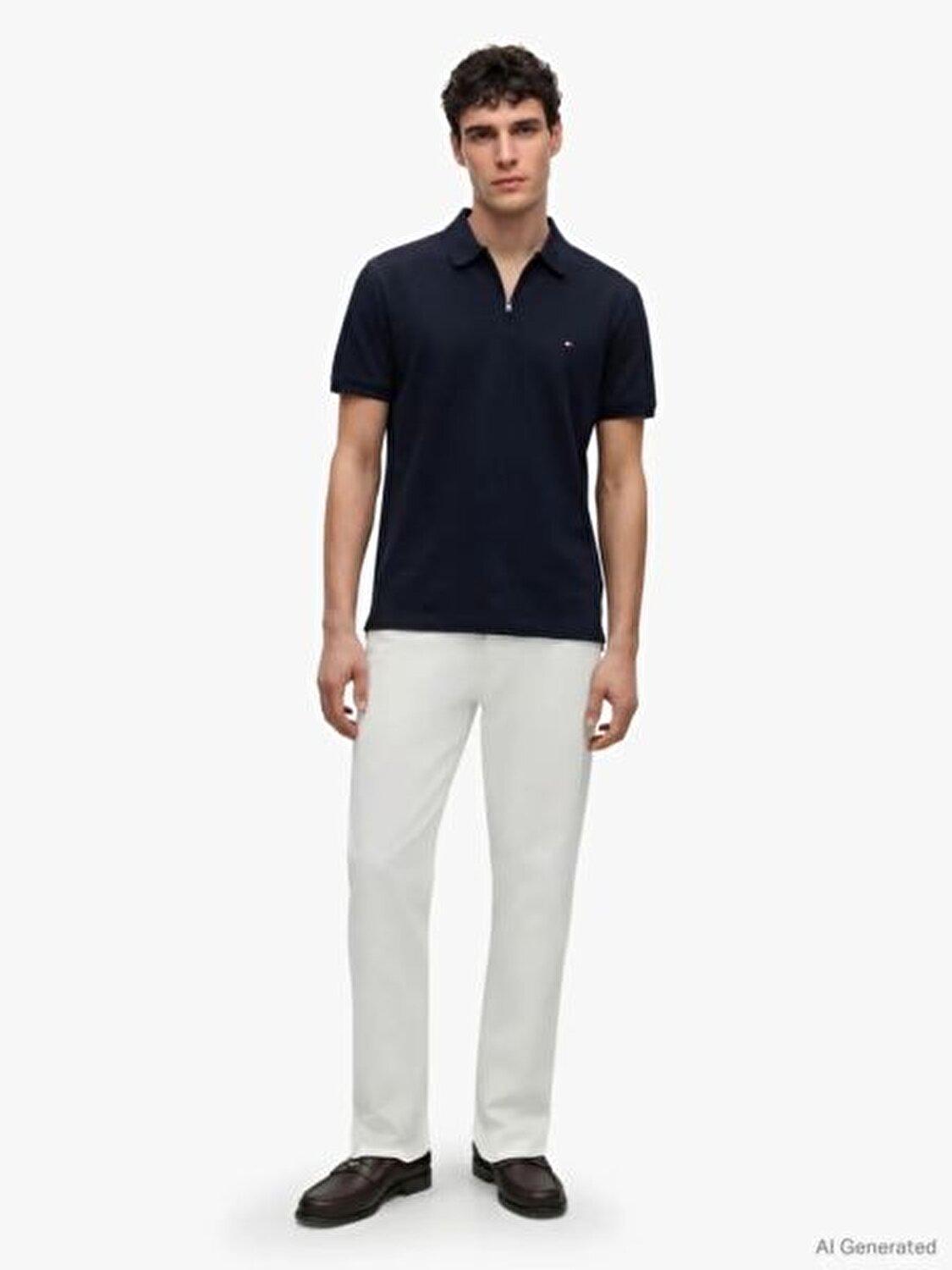 LACİVERT LOGOLU ERKEK POLO T-SHIRT