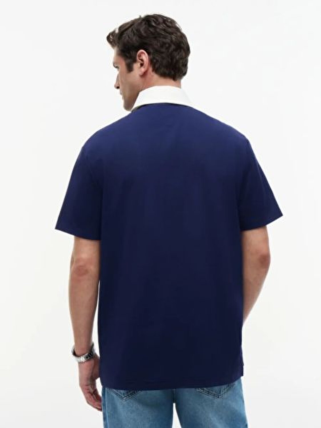 LACİVERT LOGOLU ERKEK POLO T-SHIRT