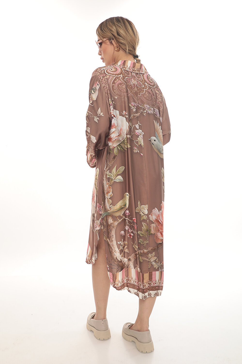 DESENLİ UZUN KOL KADIN ELBİSE