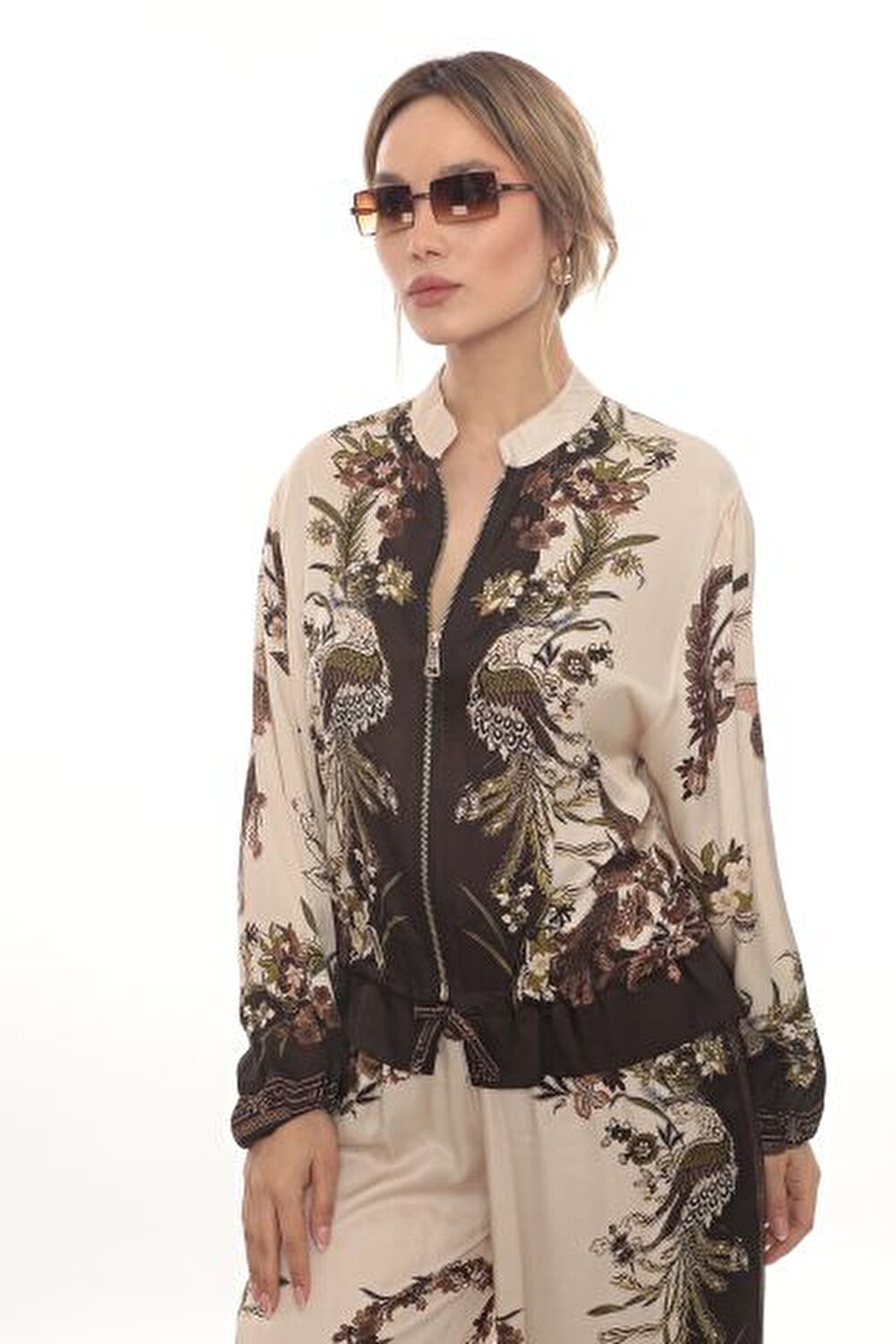 FERMUARLI ÜST-GENİŞ PAÇA PANTOLON KADIN TAKIM