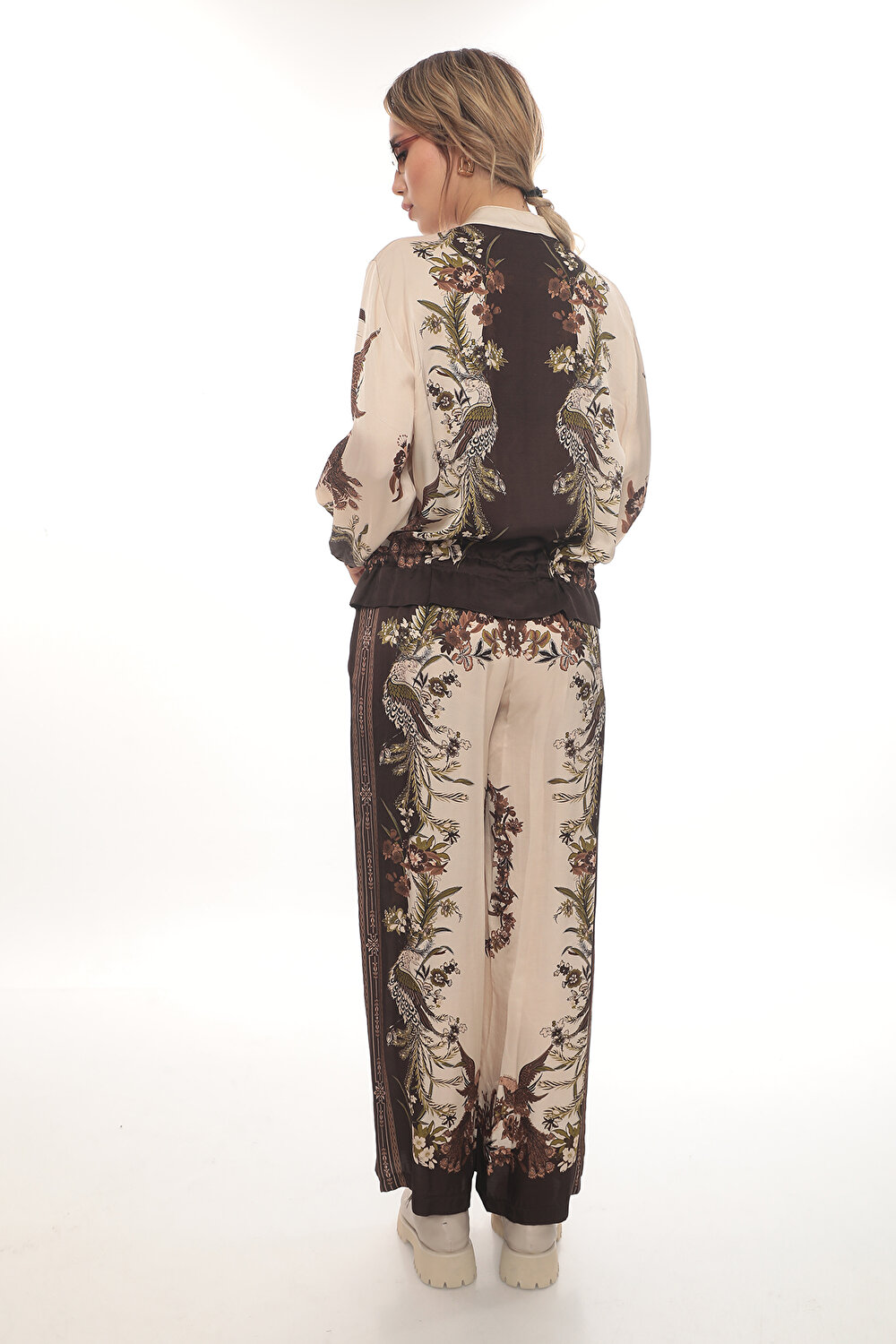 FERMUARLI ÜST-GENİŞ PAÇA PANTOLON KADIN TAKIM