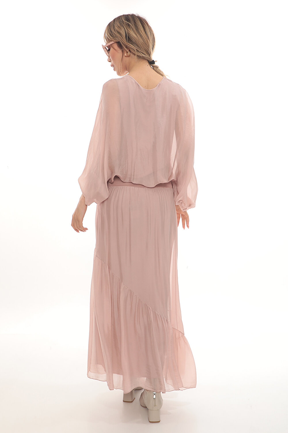 PEMBE UZUN KOL KADIN BLUZ