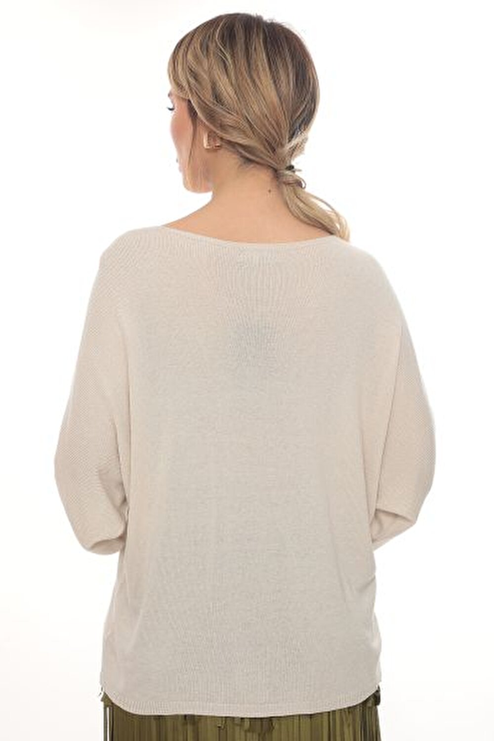 BEJ V YAKA KADIN TRİKO