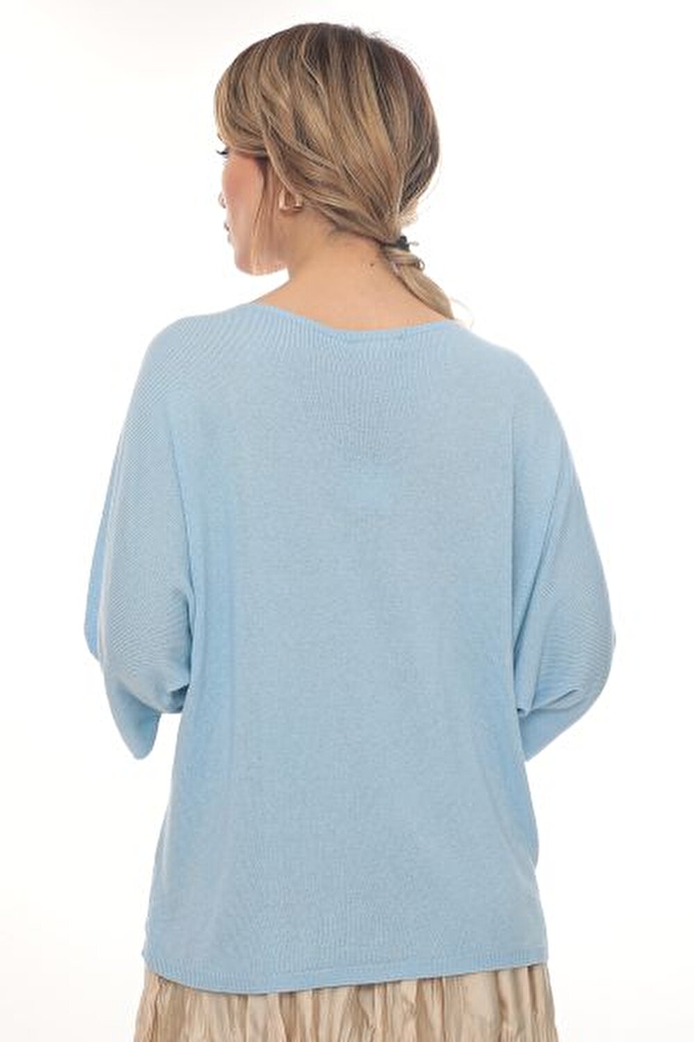 MAVİ V YAKA KADIN TRİKO