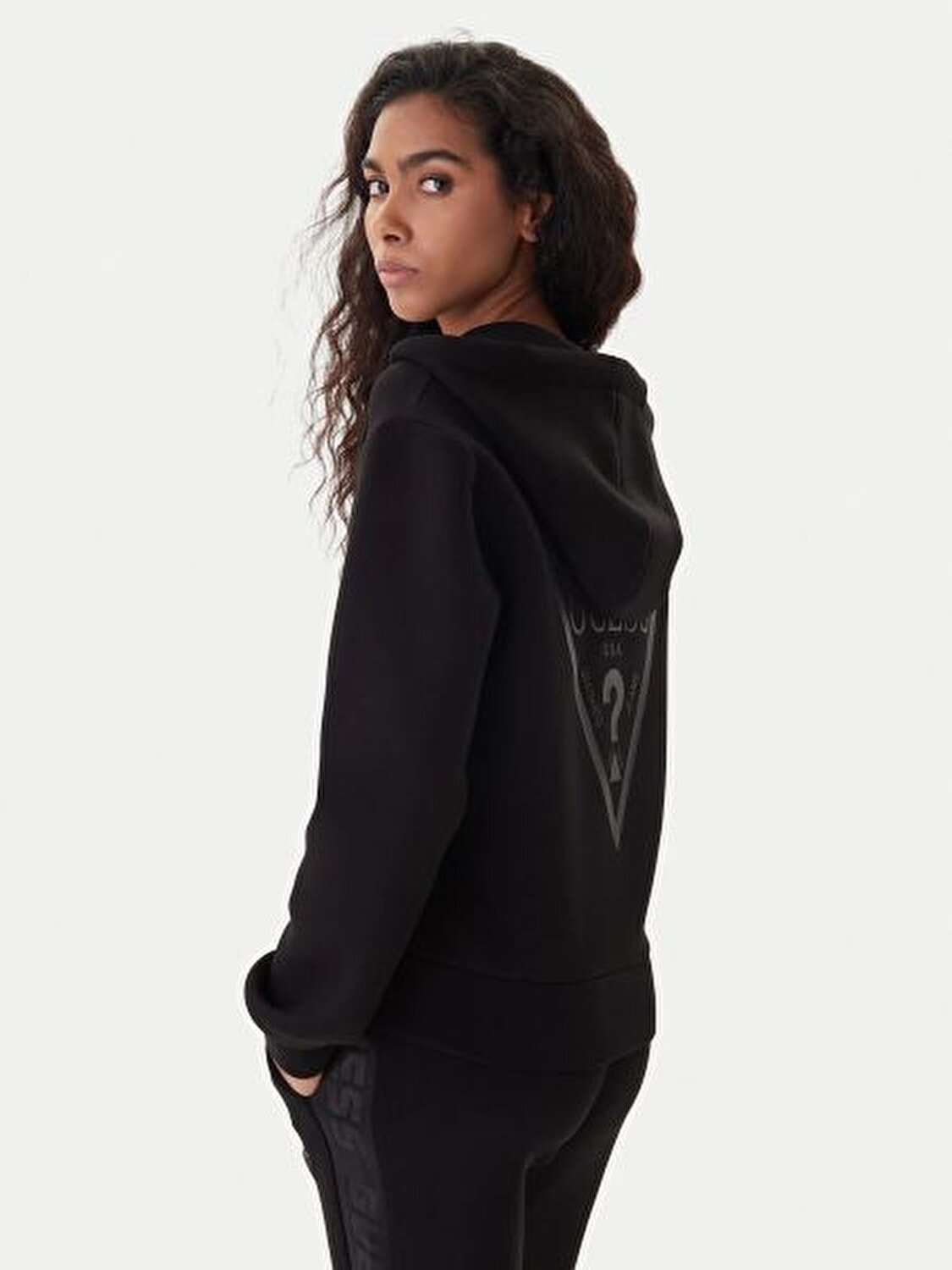 SİYAH LOGOLU KADIN SWEATSHIRT
