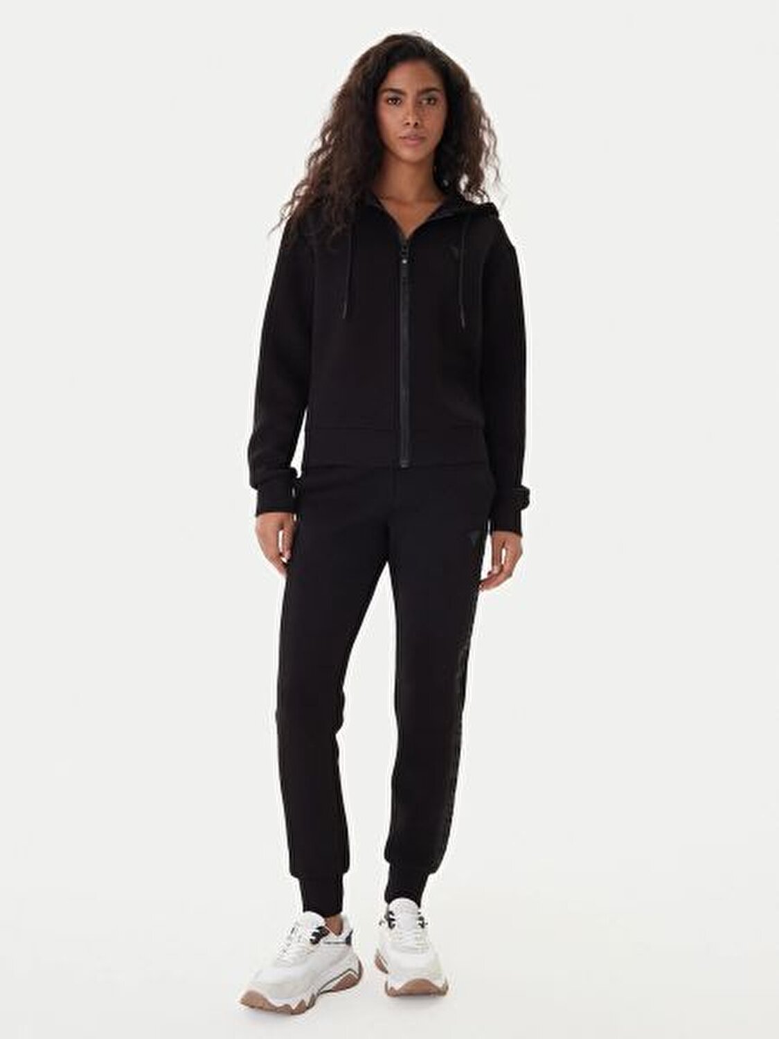 SİYAH LOGOLU KADIN SWEATSHIRT